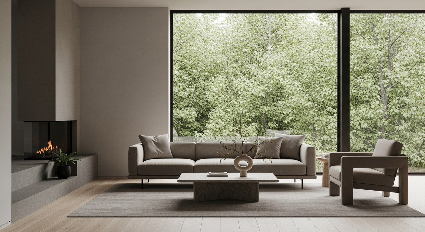 kalıcı ferahlık Modern home interior with a diffuser emitting gentle mist and fresh air, plants around adding to a calming and odor-free environment.