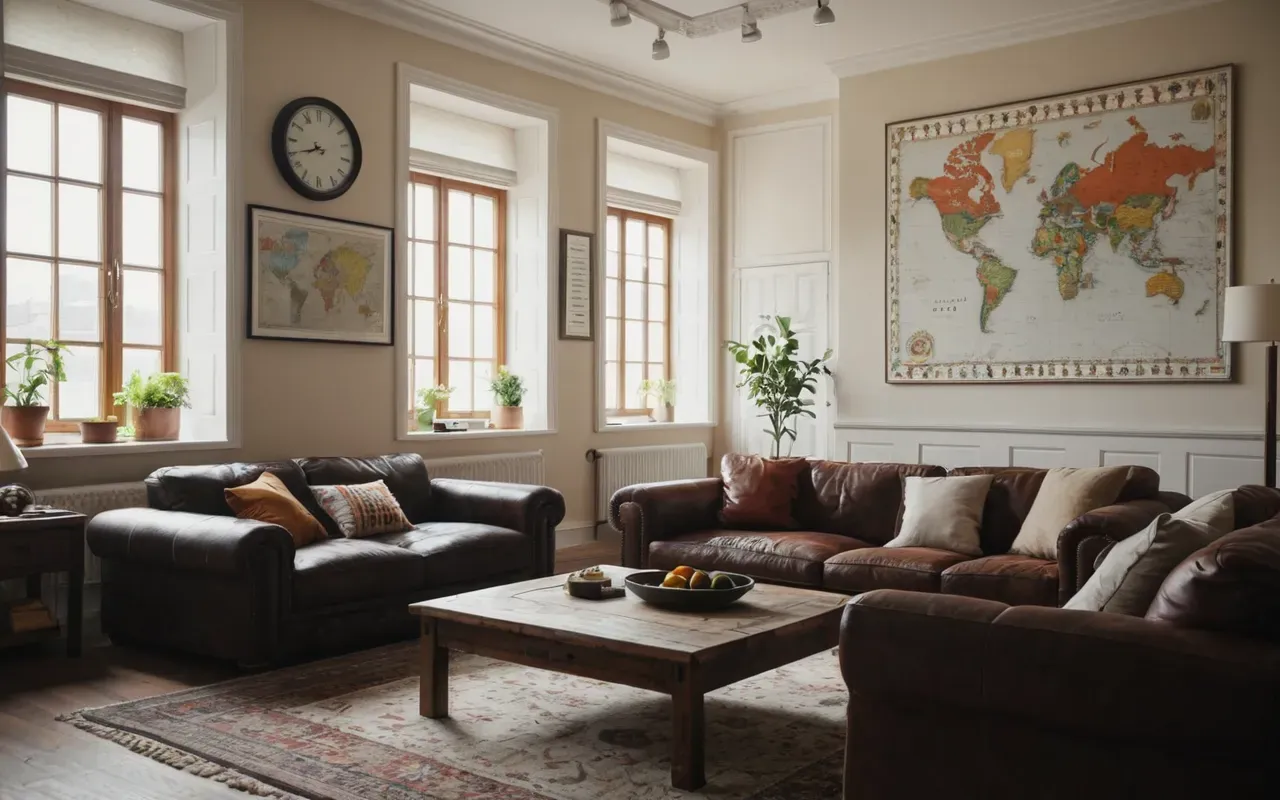 ev ferahlığı A modern, bright living room with a clean, organized interior. Soft sunlight streaming through windows, highlighting a tidy space with minimal furniture and a clean atmosphere. No text visible.