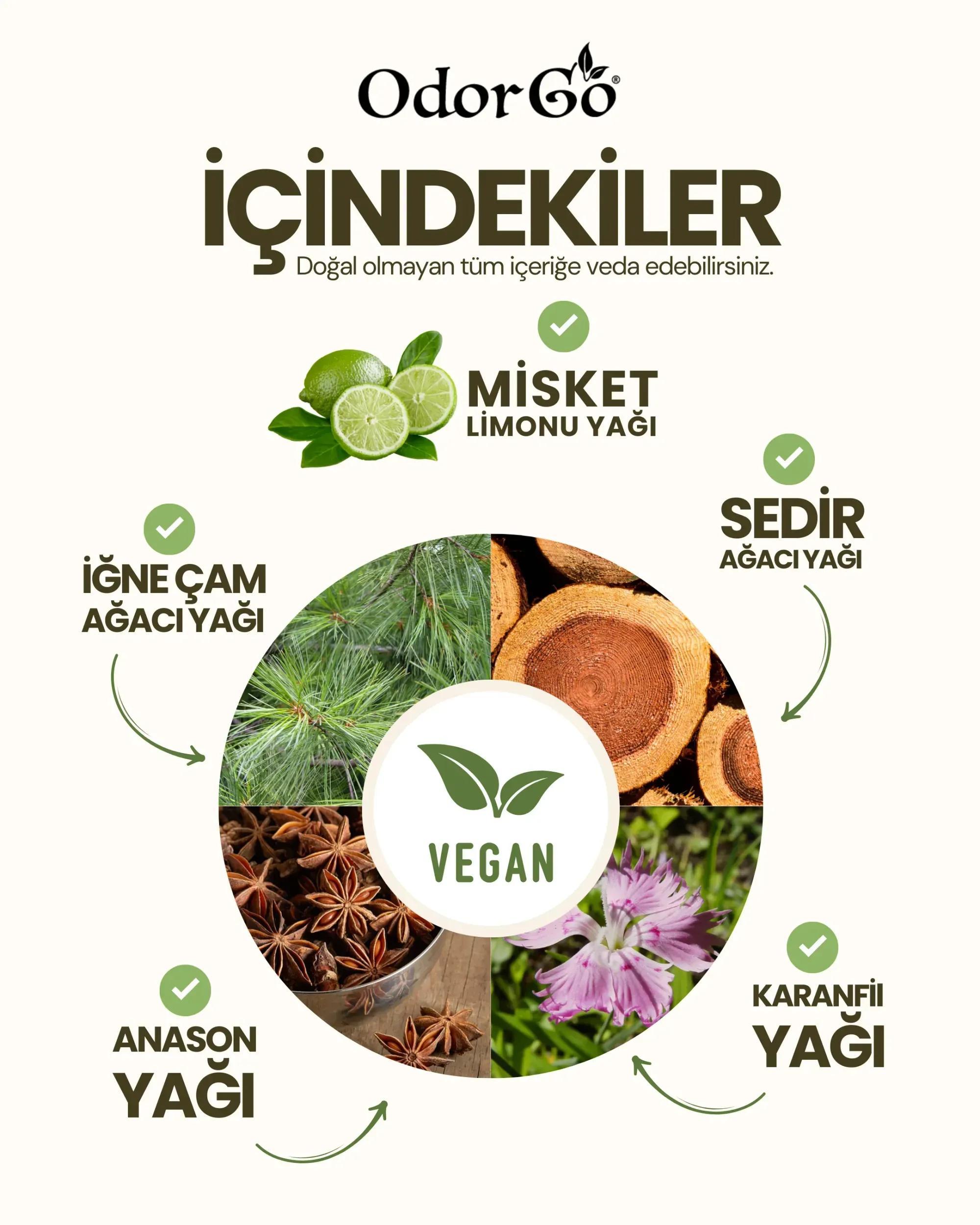 ODORGO PRO Koku Yok Edici Sprey 500ml ODORGO PRO Koku Yok Edici Sprey 500ml — ODORGO PRO Koku Yok Edici Sprey 500ml, en zorlu ve inatçı kokularla mücadele etmek üzere profesyonel kullanım için geliştirilmiş, AR-GE destekli yeni nesil bir koku gidericidir. Standart ürünlerin yetersiz kaldığı, geniş ve yoğun insan sirkülasyonunun olduğu ortamlarda esans oranı minimum 2 kat artırılmıştır; böylece daha az ürünle daha geniş alanlarda etkili ve kalıcı koku nötralizasyonu sağlar. %100 doğal ve bitkisel formülasyonu sayesinde içerisinde parfüm, paraben, ftalat ve sülfat gibi zararlı sentetik kimyasallar barındırmaz, sertifikalı vegan ürünlerdendir. Ürün; idrar, dışkı, nem, küf, mantar, yemek, sigara, rutubet ve çöp gibi en ağır ve inatçı kokuları başka bir kokuyla örtmeden, doğrudan moleküler düzeyde ve pH nötr şekilde yok eder.
Başlıca kullanım alanları arasında otellerin lobi, oda, restoran ve SPA’sı; otomotiv sektörü için araç içi tazeleyici olarak kullanım; klinikler, hastaneler ve bakım evlerinde hijyen sağlayıcı olarak görev alır. Otel, klinik, hastane, ofis, plaza, spor salonu, bakım evi, veteriner, AVM, eğitim kurumu ve benzeri alanlarda çalışanlar, misafirler, hastalar ve ziyaretçiler için güvenli ortam sağlar. Doğal ve toksik olmayan yapısı sayesinde çocuklar ve evcil hayvanlar için de uygundur.
Markanın temel değerleri arasında yenilikçi AR-GE, bitki bazlı içeriklere sadakat, çevre ve insan sağlığına duyarlılık bulunur. ODORGO, "kokuları maskelemek değil, kaynağında yok etmek" vaadiyle farklılaşırken; müşteri memnuniyetine verdiği önemi %100 memnuniyet garantisiyle destekler. Markanın kurumsal tonu profesyonel, güvenilir, yenilikçi ve çözüm odaklıdır. Pazarlama argümanları arasında, kullanıcıya zamandan ve maliyetten tasarruf, işletme imajının ve müşteri/misafir memnuniyetinin korunması (ör. olumsuz online yorumların azaltılması, odaların hızlı kiralanabilmesi, araçların çabuk teslimi), doğal içeriklerin sürdürülebilirliği ve çalışan-misafir sağlığına zarar vermeden hijyen sağlama gibi etkili avantajlar yer alır. ODORGO PRO’nun en önemli vurguları arasında klinik, otel ve otomotiv sektörlerinde kalıcı, doğrudan ve gözle görülür sonuç sağlaması, kolay entegrasyonu ve sürekli ferahlık hissiyle işletmelere rekabet avantajı kazandırması öne çıkar. Klasik parfümlü oda kokularının ötesine geçen bu ürün, moleküler düzeyde çözüm sunması ve çevreye duyarlılığıyla da dikkat çekmektedir.