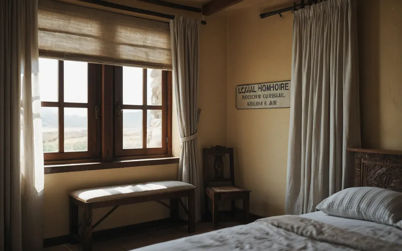 havalandırma ev içi Open window with sheer curtains blowing gently in breeze letting sunlight into tidy bedroom suggesting fresh air circulation healthy home environment no people visible neutral decor